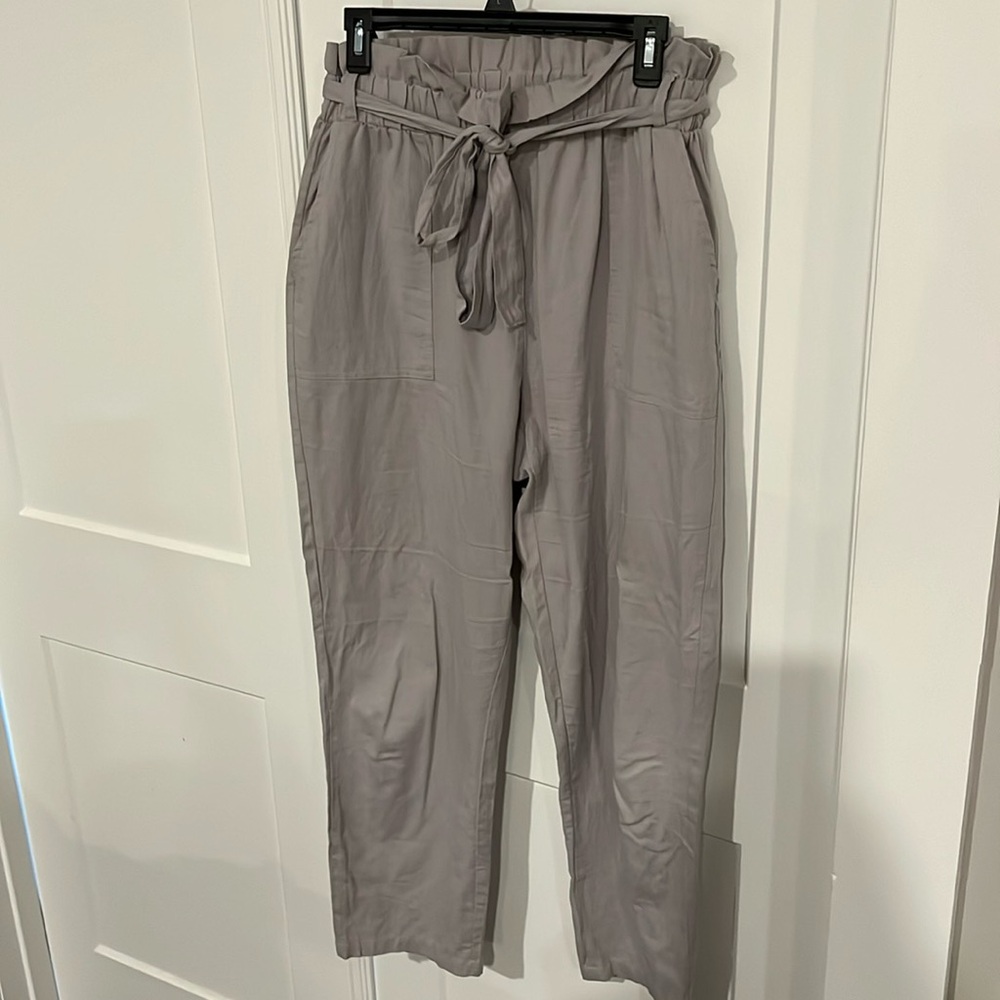 Tie Waist Paper Bag Pants
